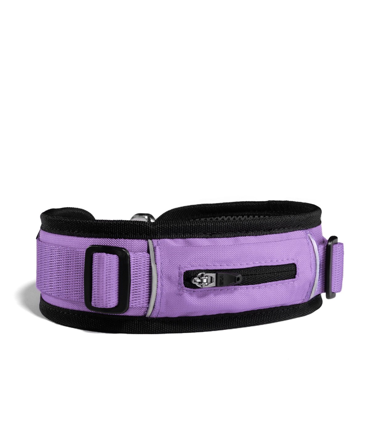 Vista posterior de un collar ancho para perros grandes en color lila#color_lila