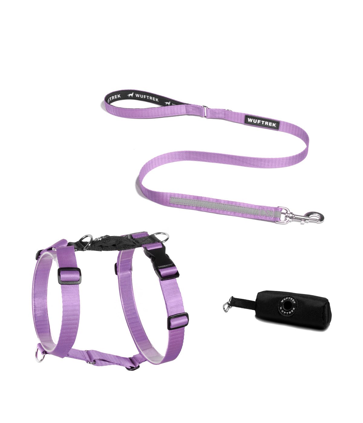 Combo de arnés en forma de H para perros color lila