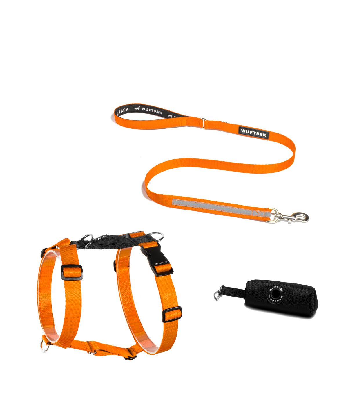 Combo de arnés en forma de H para perros color naranja