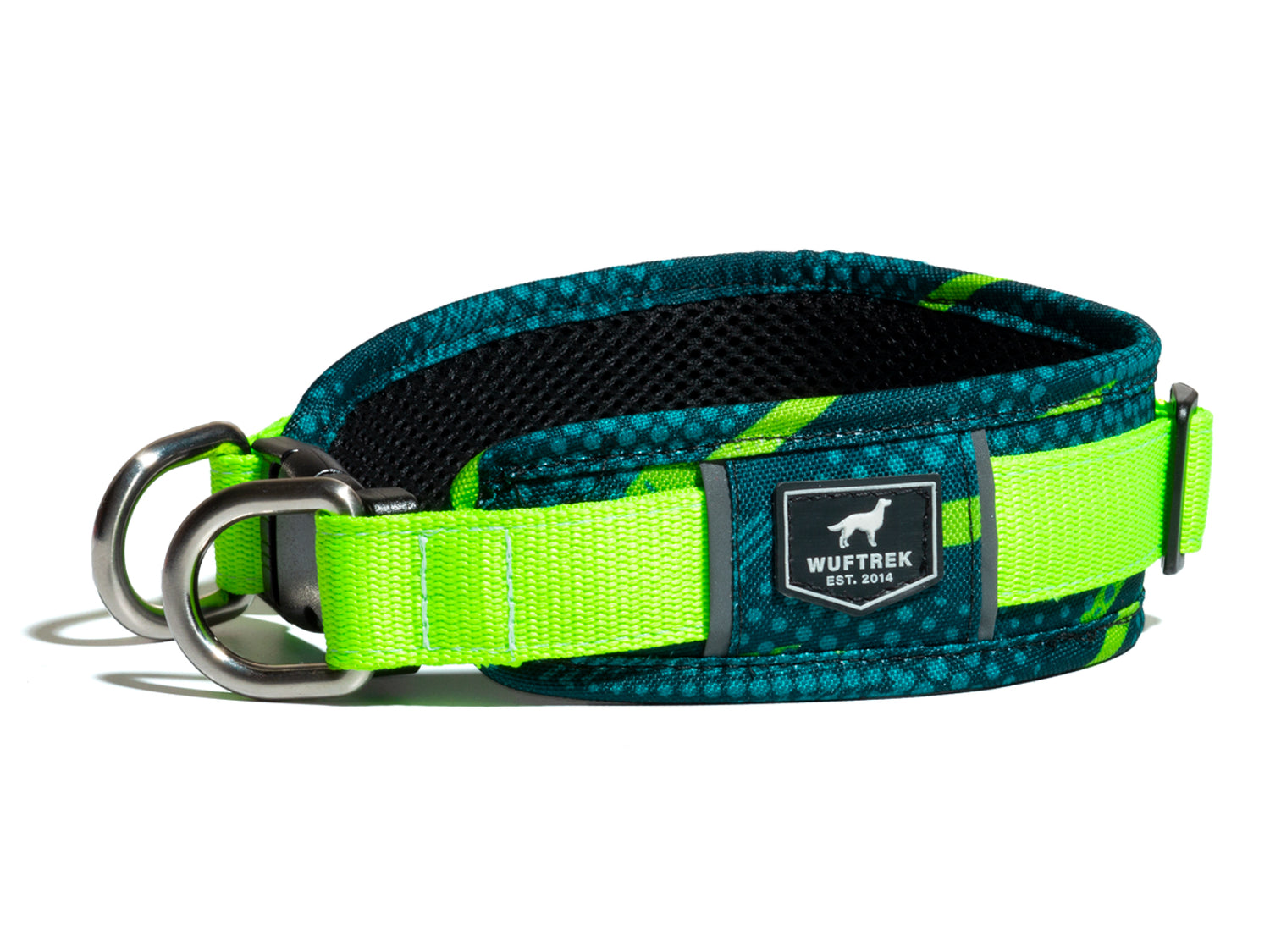 Collar para perros con estampado color azul y verde