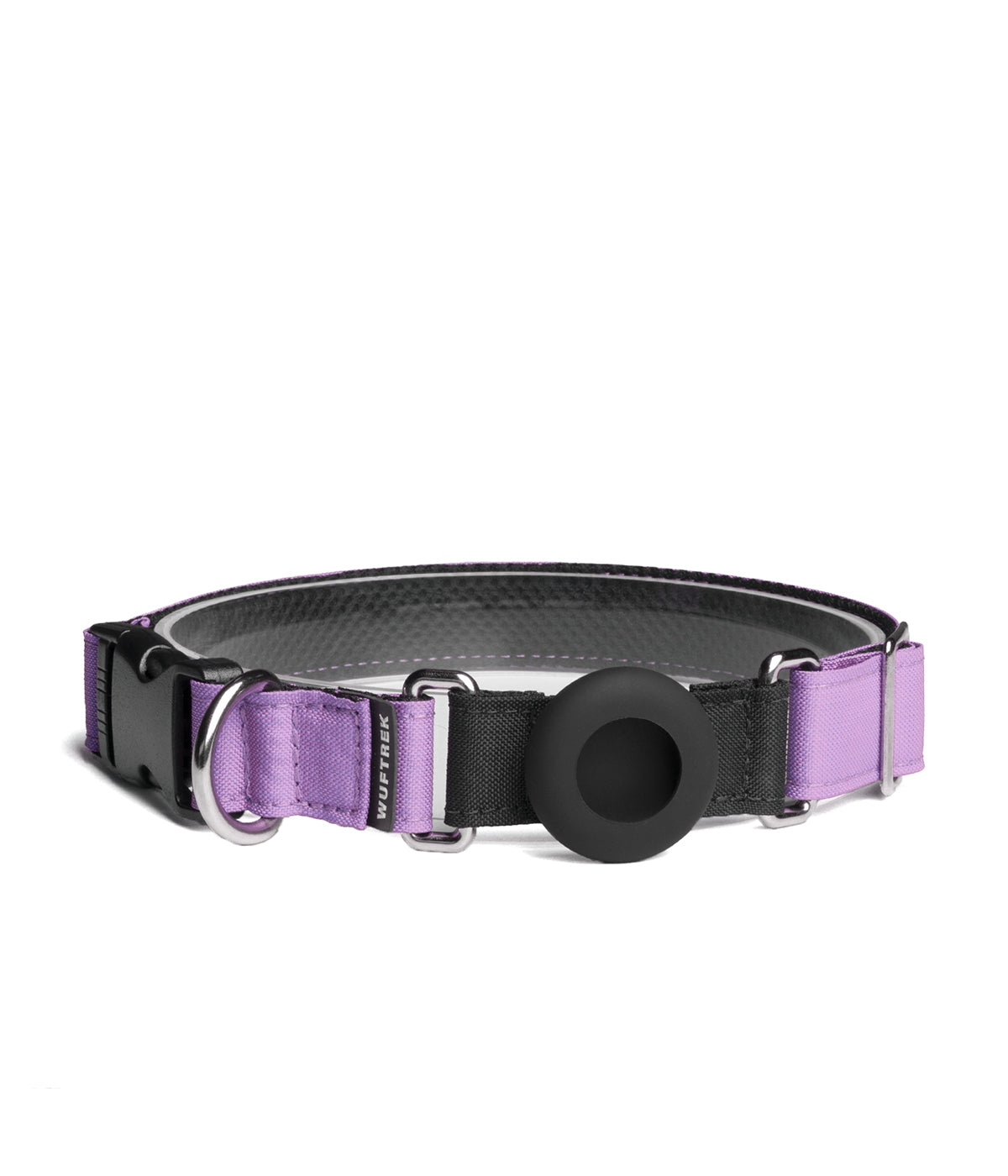 Collar con estuche en silicona para airtag color lila