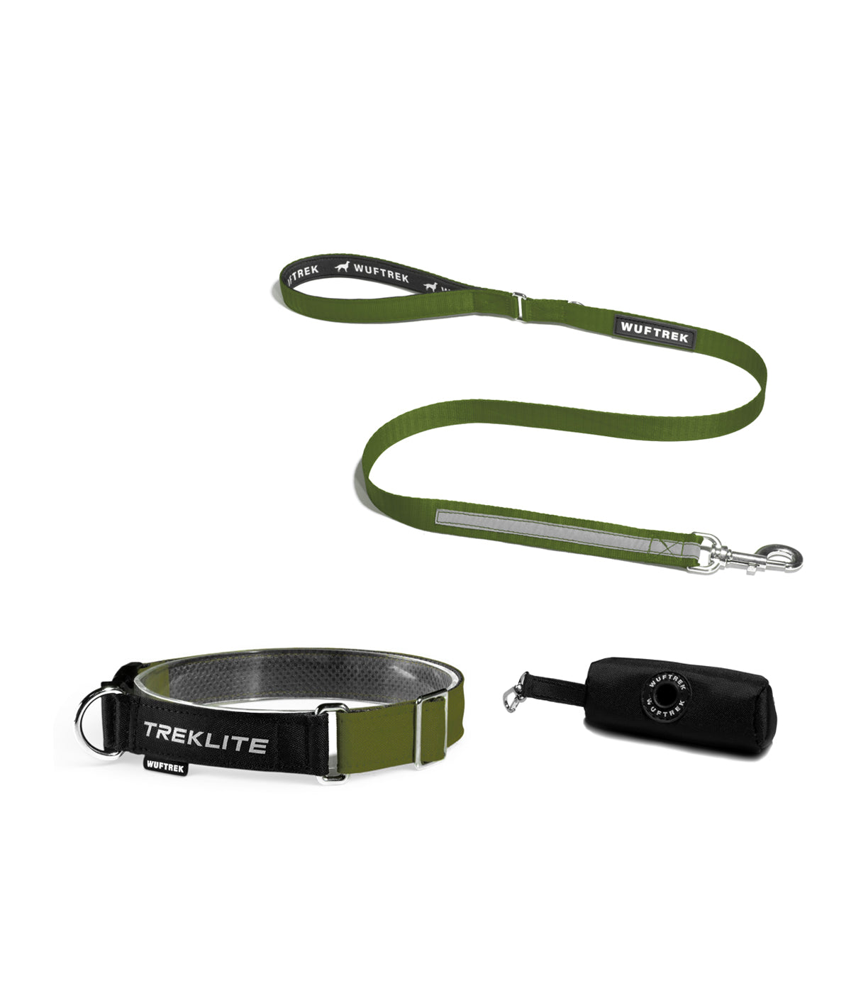 TrekLite Ranger collar, TrekPro leash and TrekBag waste bag holder combo