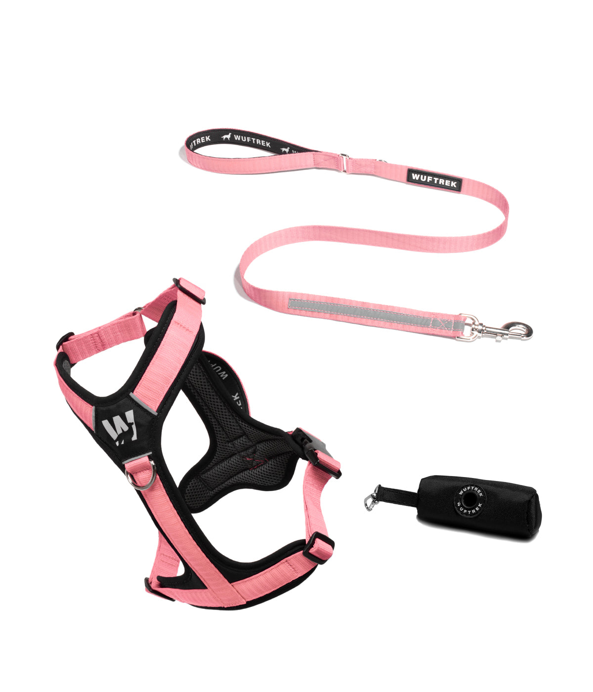 TrekFit Y-Series Rose harness, TrekPro leash and TrekBag waste bag holder combo
