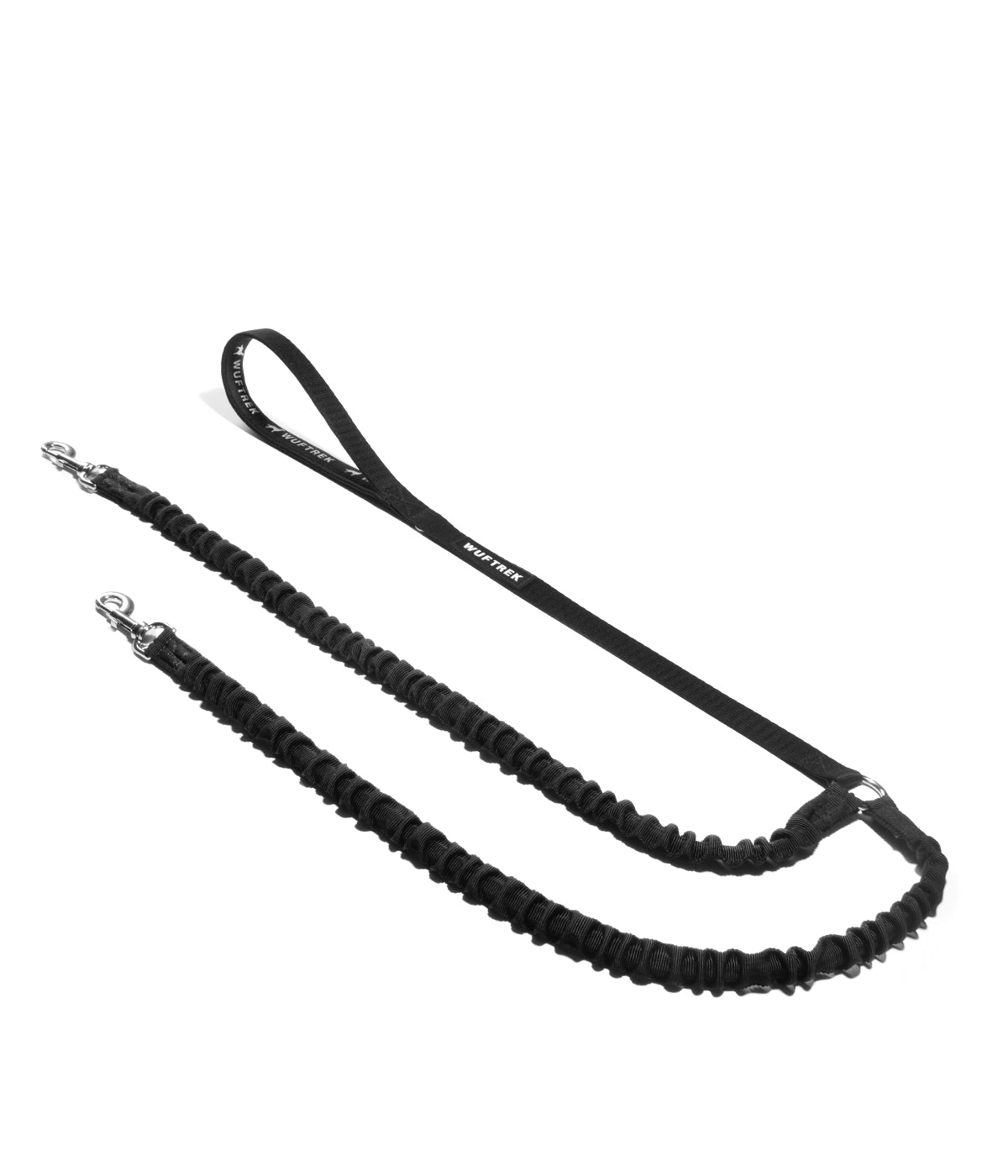 Black shock-absorbing dog leash