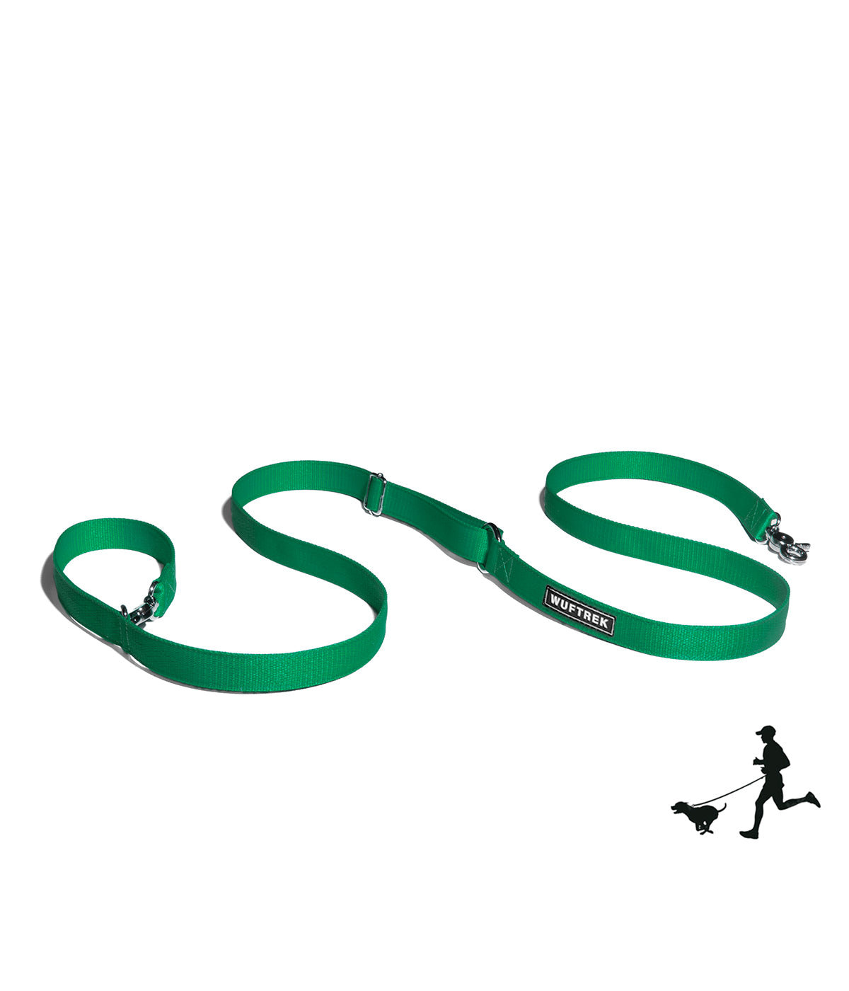 Correa manos libres para perros color verde