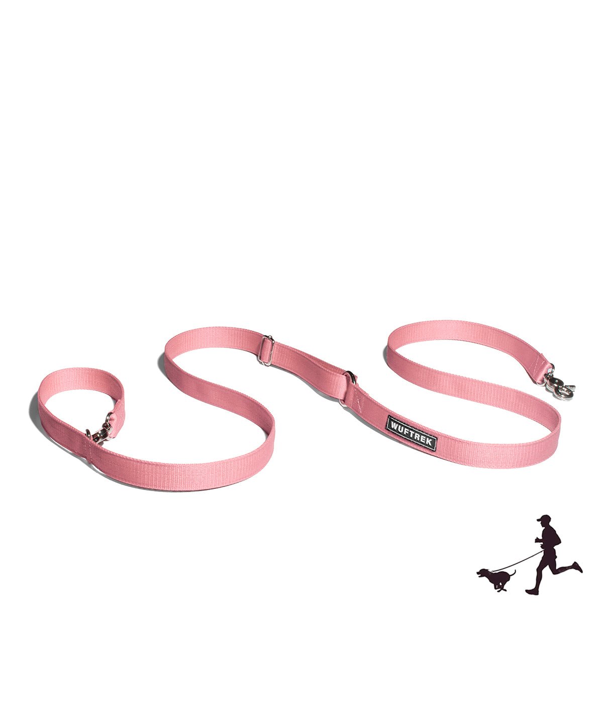 Correa manos libres para perros color rosa
