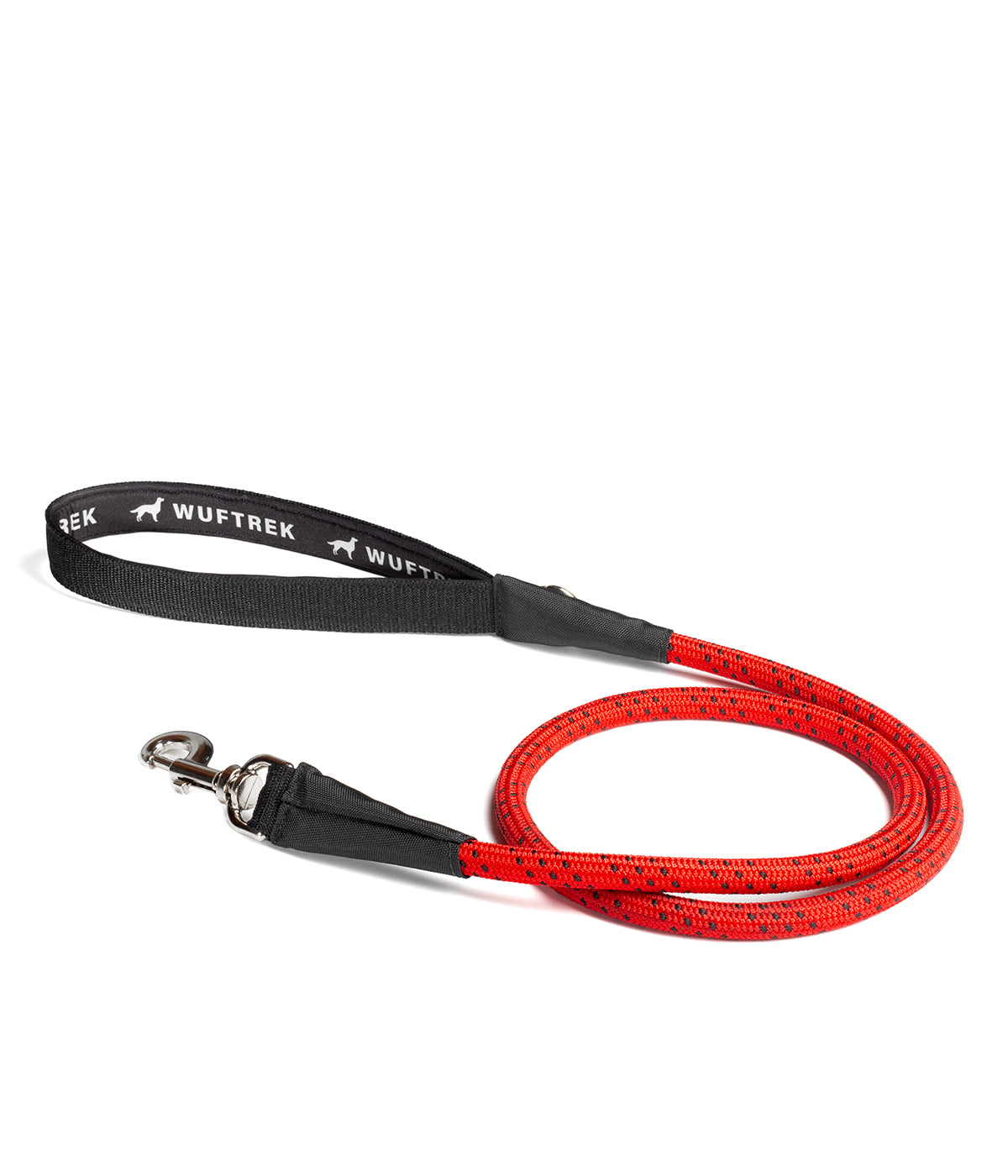 Red nylon dog leash