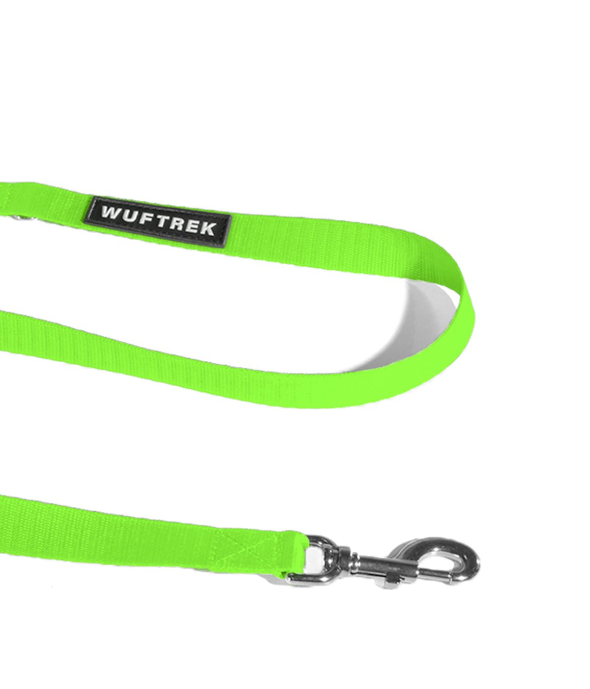 Hardware detail on the neon green GoTrek dog leash