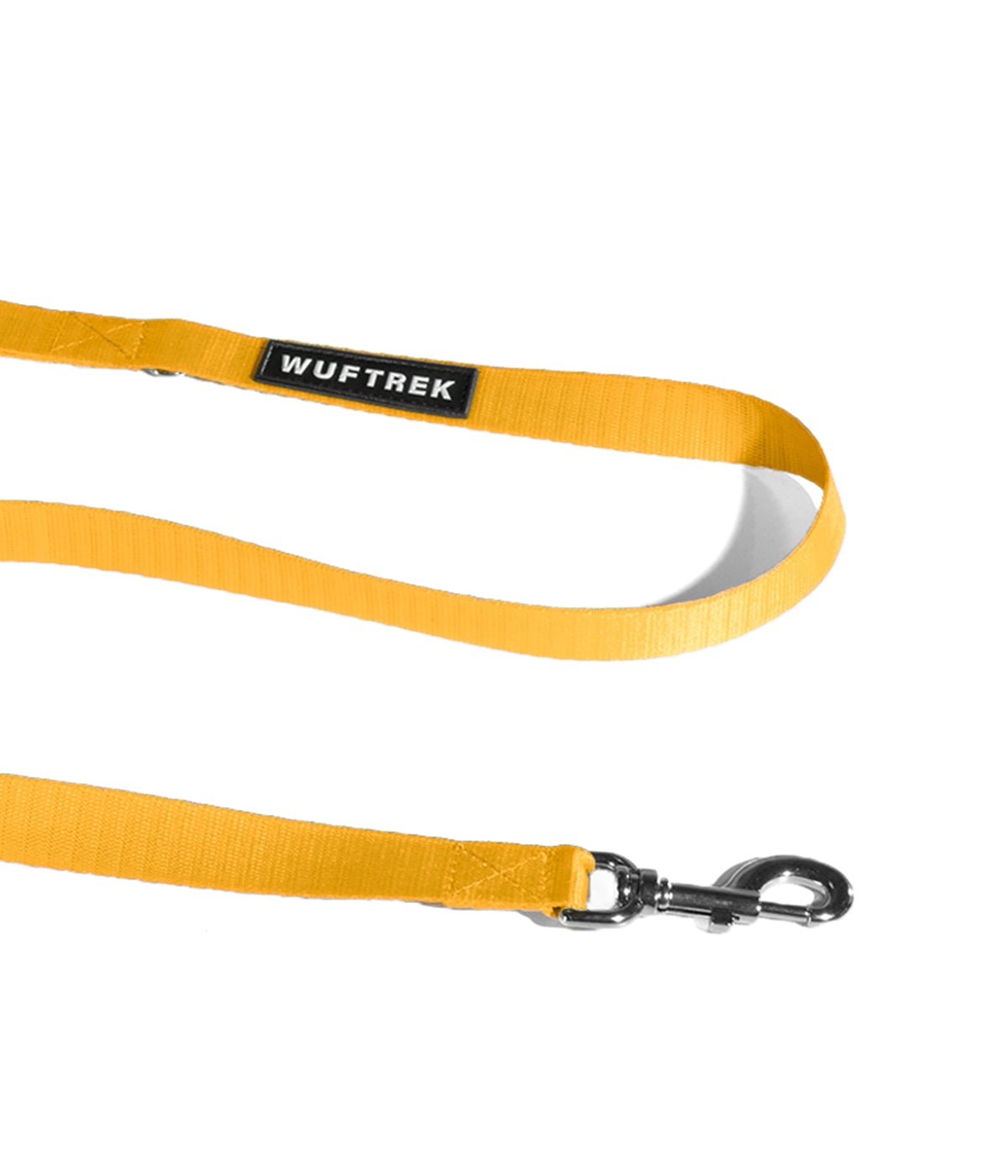 Metal carabiner detail on the yellow GoTrek dog leash