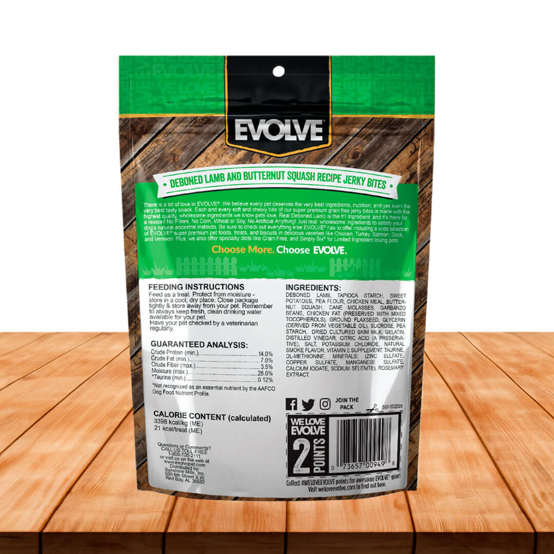 Snack para perro EVOLVE Grain-Free Cordero 340 gramos