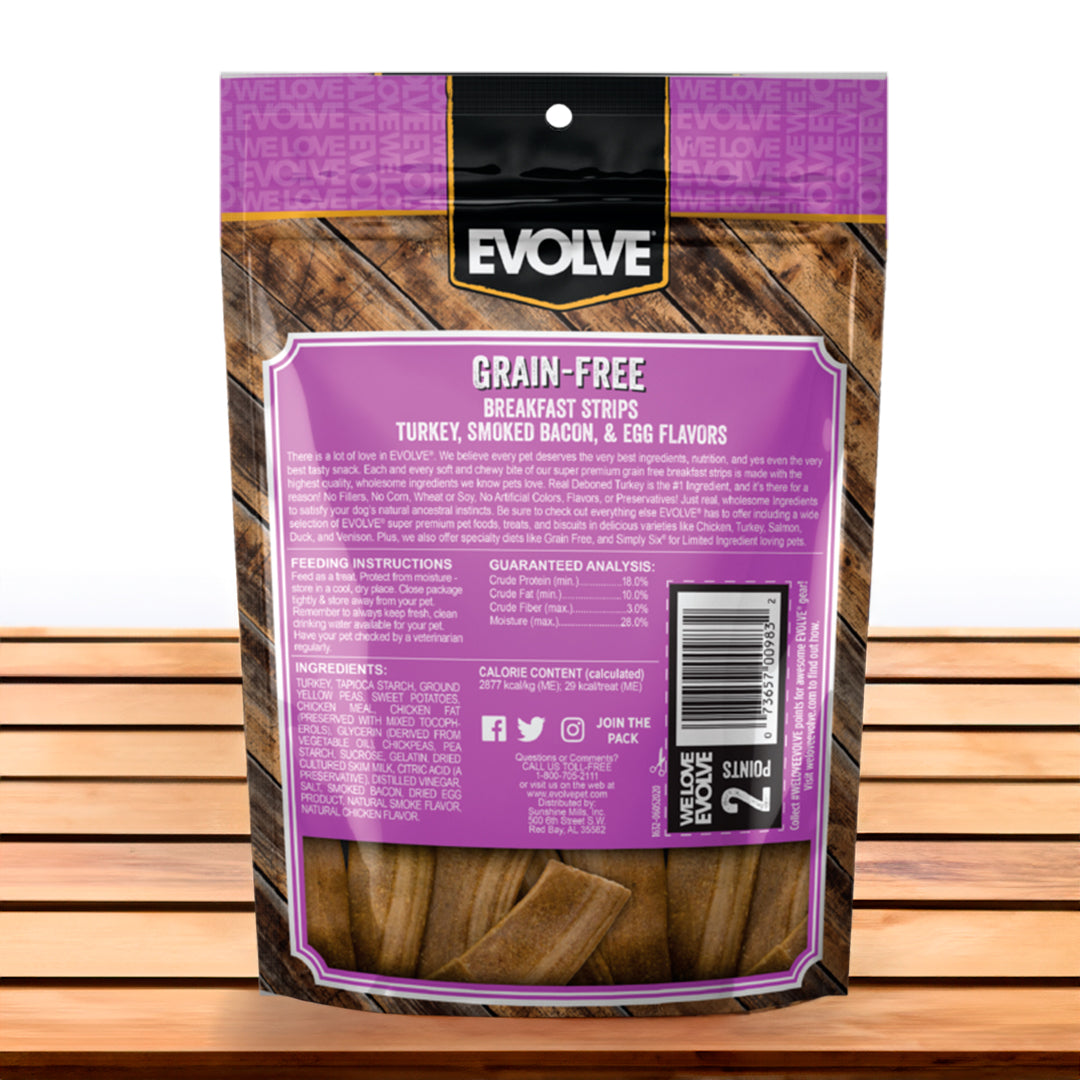 Snack para perro EVOLVE Grain-Free Pavo y Tocineta 170 gramos