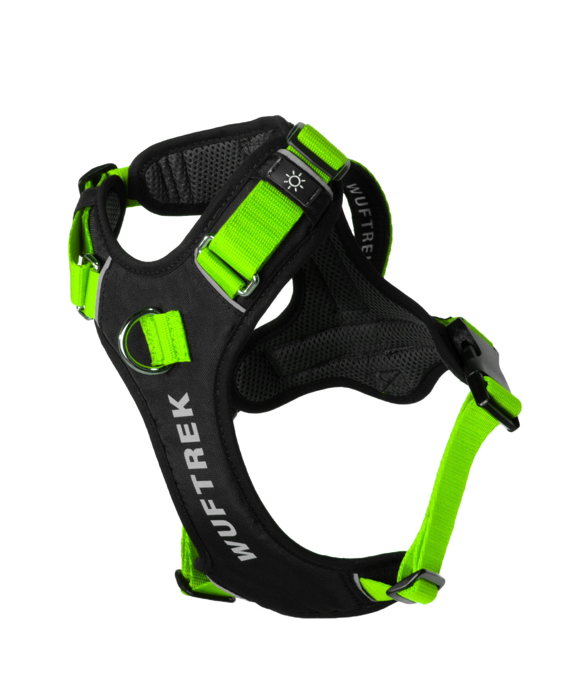 Front view of the Citrus lime green AirTrek Pro dog harness