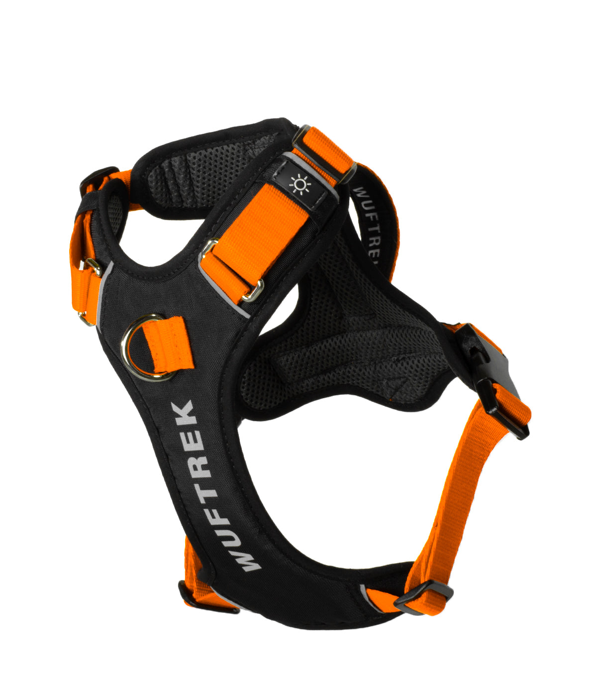 Front view of the Summer orange AirTrek Pro dog harness