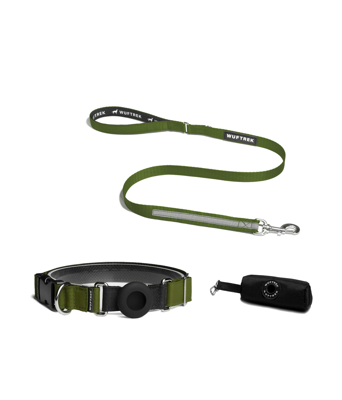 TagTrek Ranger collar, TrekPro leash and TrekBag waste bag holder combo
