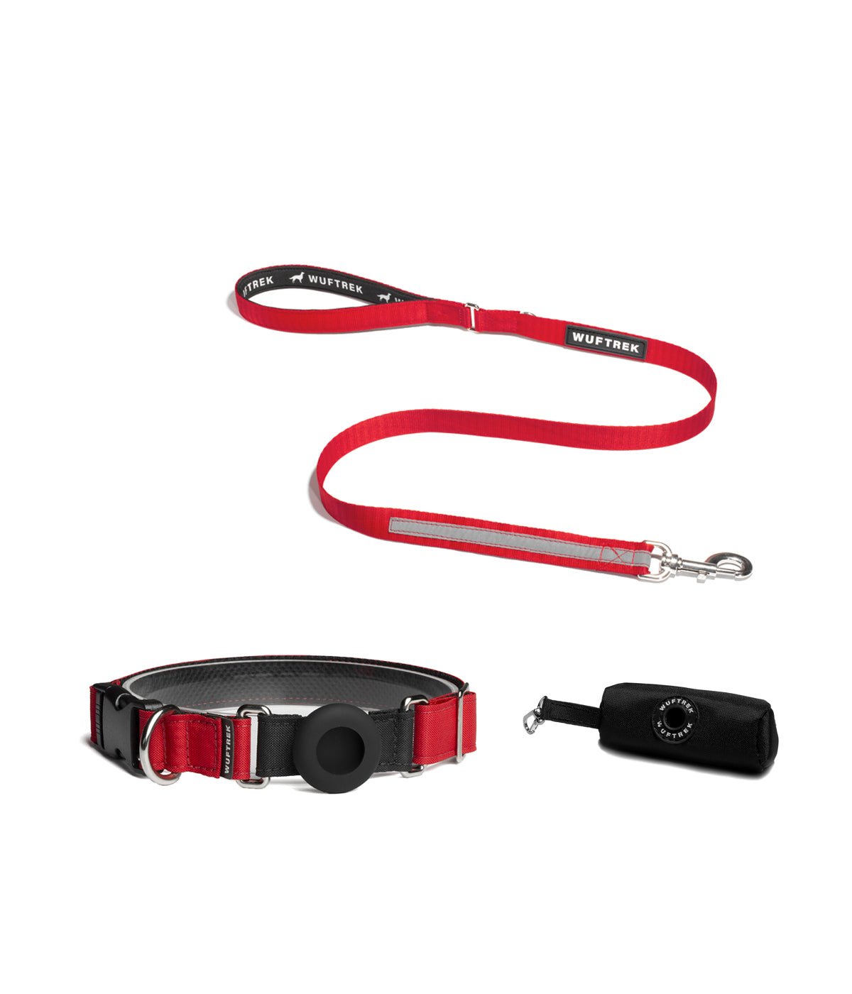Red TagTrek dog collar set
