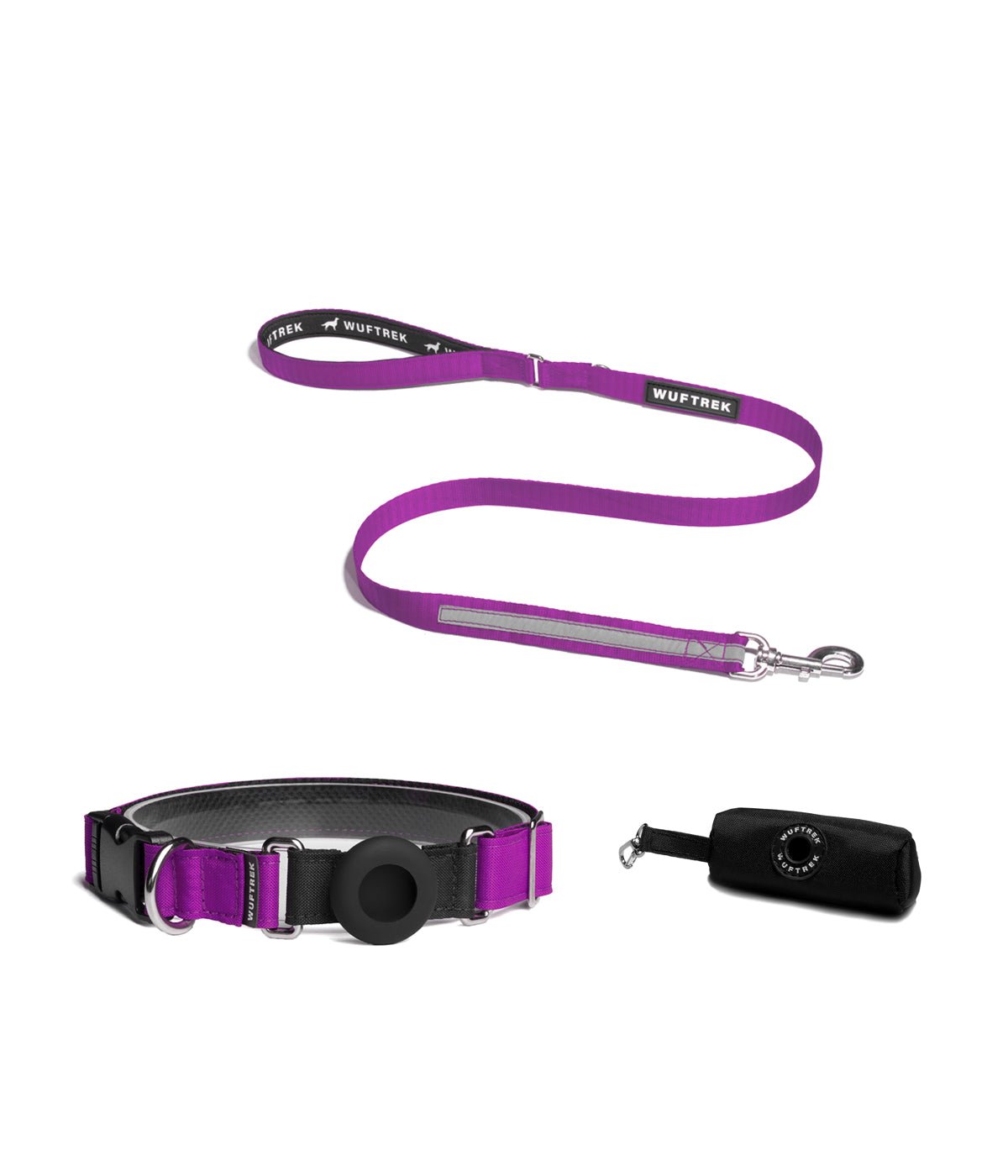 Violet TagTrek dog collar set