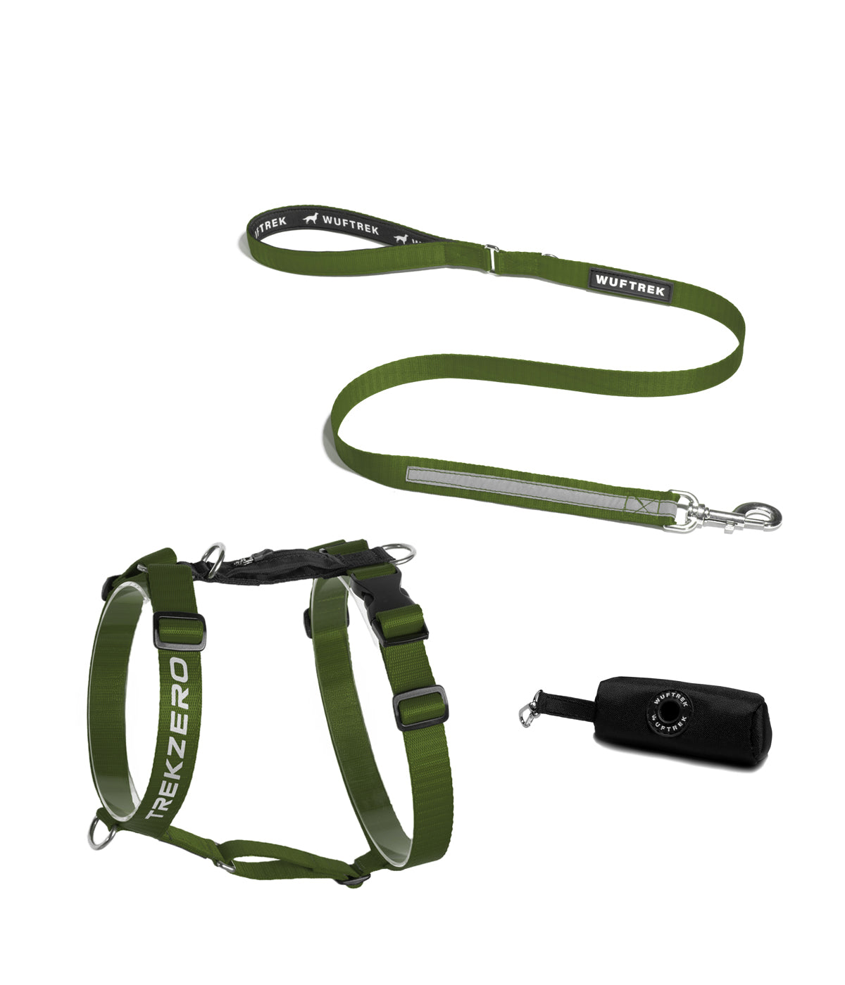 TrekZero H-Series Ranger harness, TrekPro leash and TrekBag waste bag holder combo
