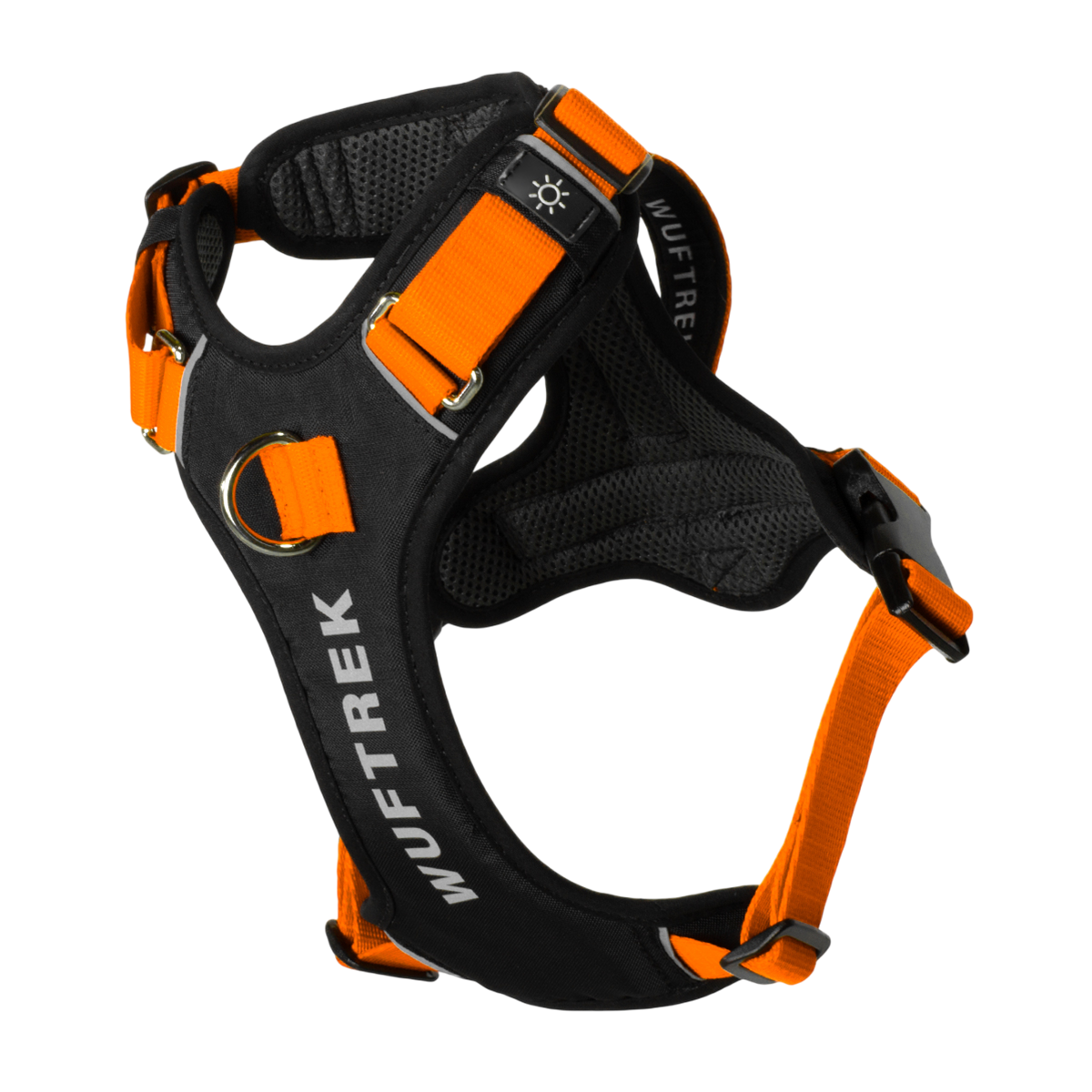 Una pechera para perro referencia AirTrek Pro color naranja y negro