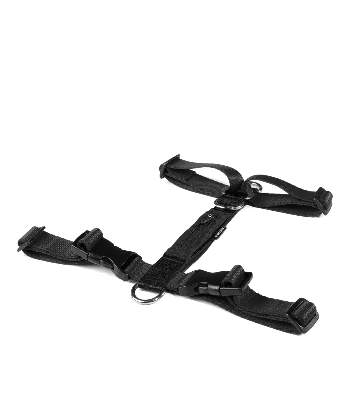 Profile view of the TrekZero H-Series black dog H-Harness