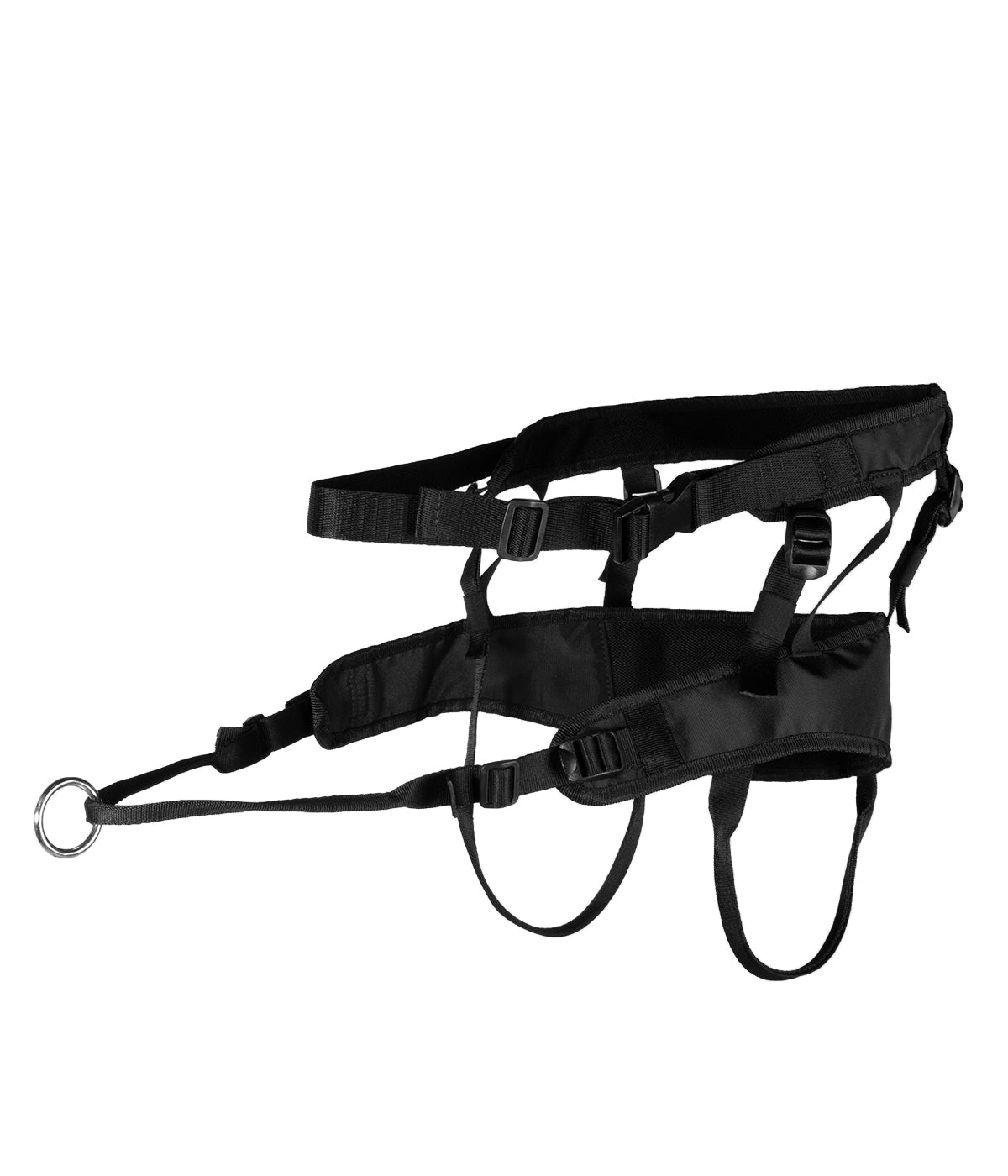 Diagonal view of a black canicross running belt