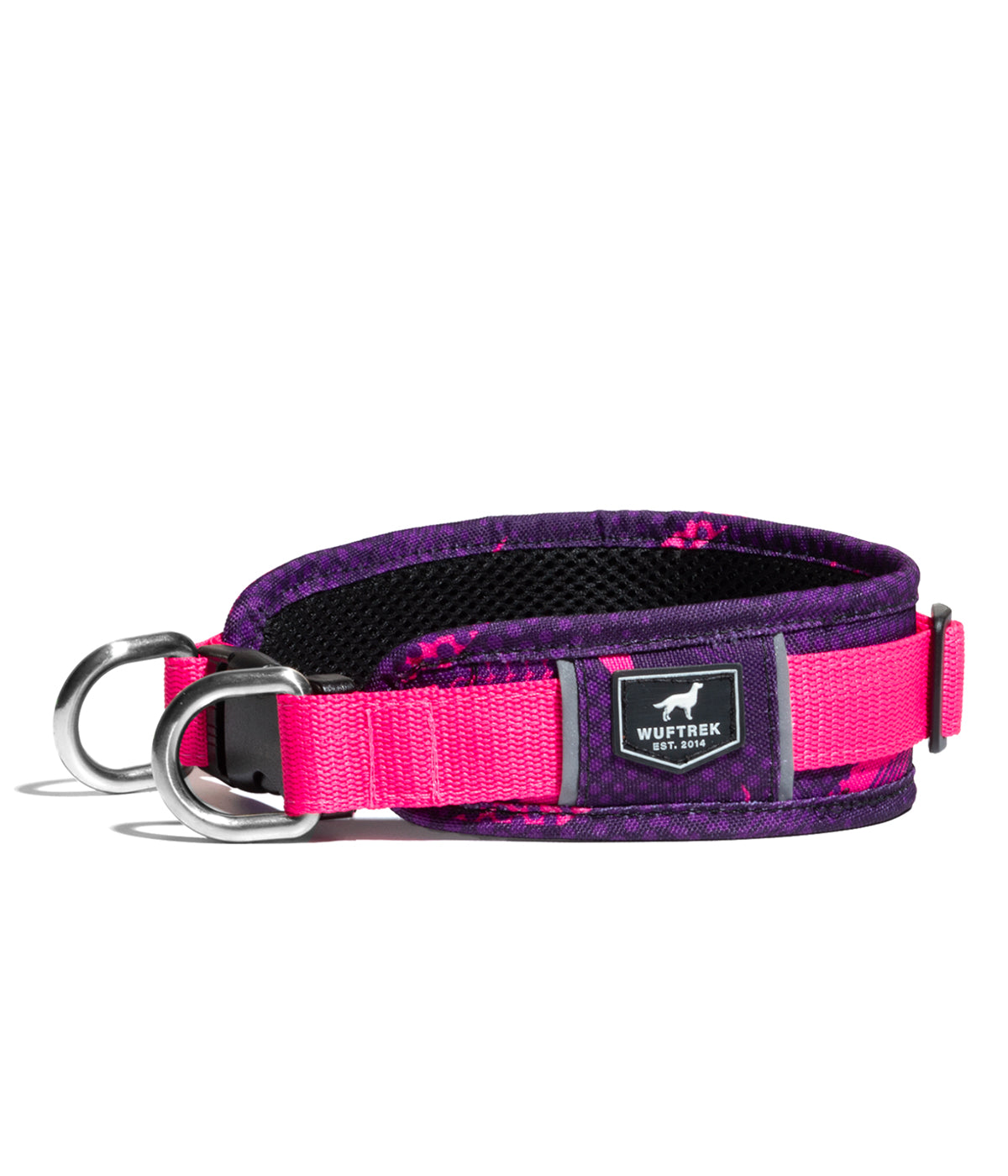 Collar para perros con estampado color violeta y fucsia