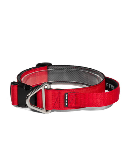 Collar con manija para perros TrekForce color rojo