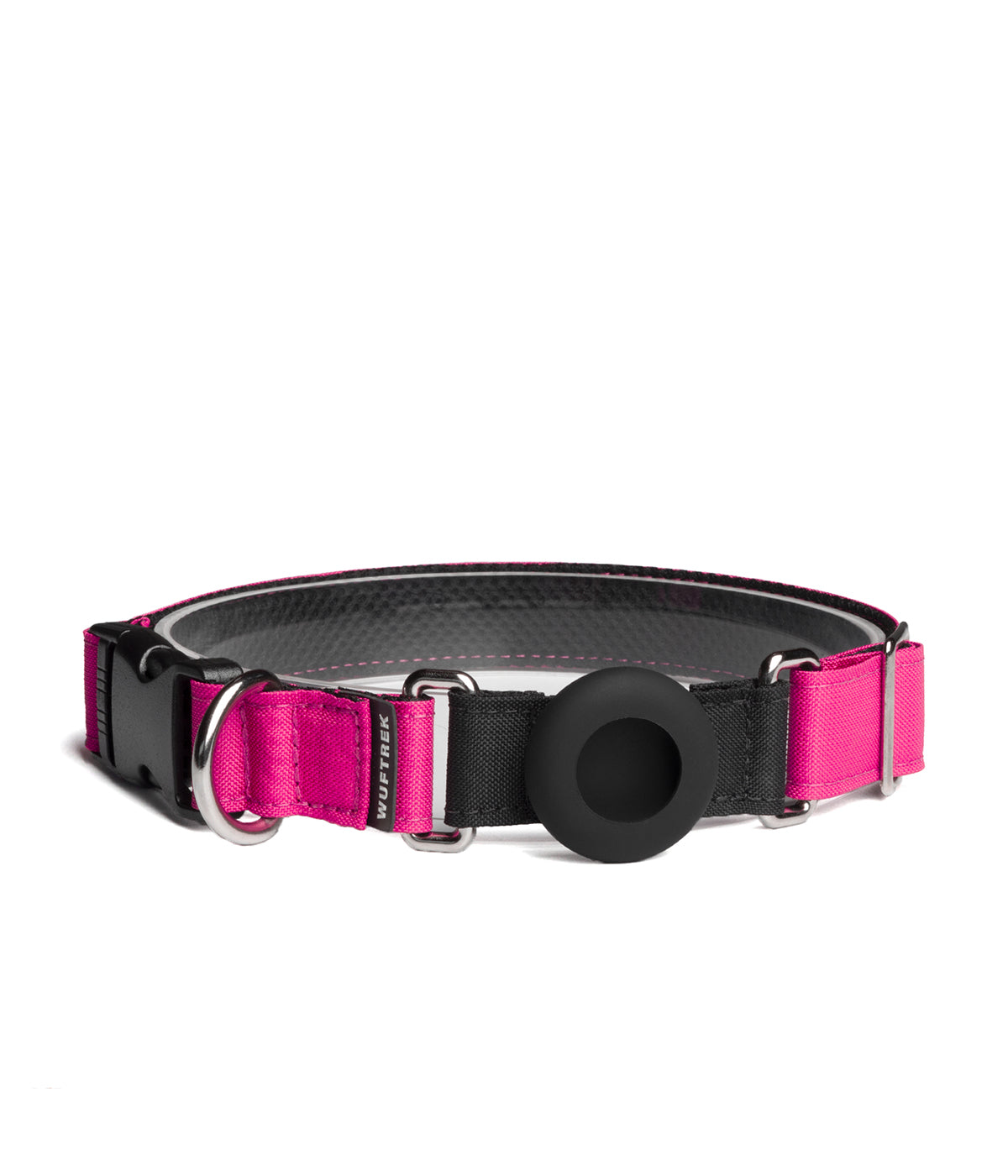 Collar para perros con estuche para AirTag color fucsia