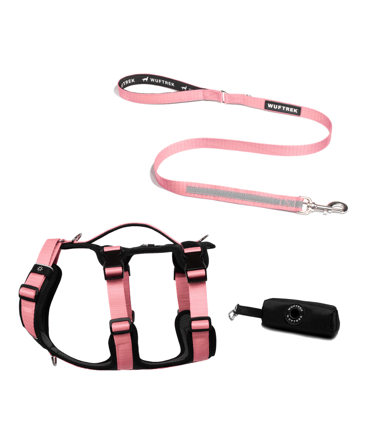 TrekFit Y-3 Rose harness, TrekPro leash and TrekBag waste bag holder combo