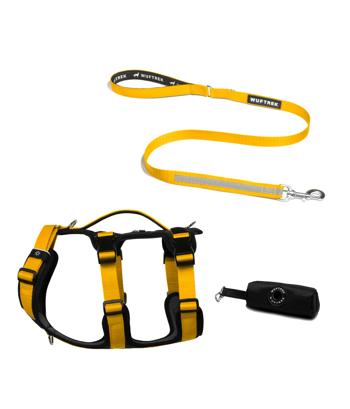 TrekFit Y-3 Trekker harness, TrekPro leash and TrekBag waste bag holder combo