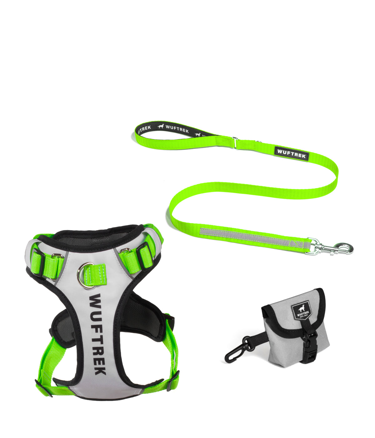 Combo para perros AirTrek 3.0 referencia Alpine color gris y verde neón