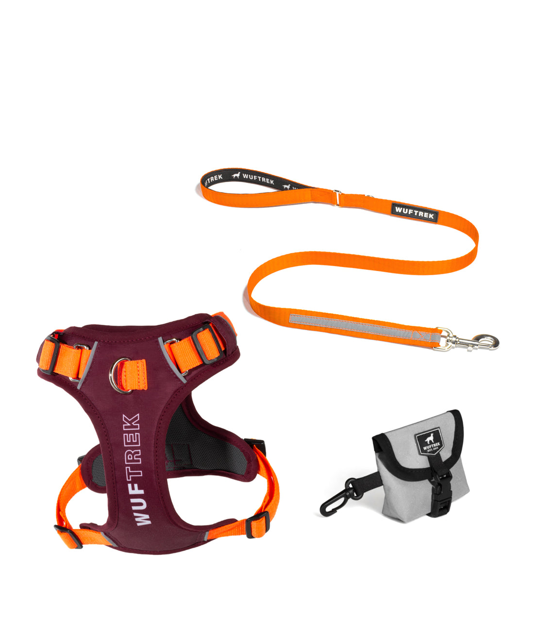 Combo para perros AirTrek 3.0 referencia Avante color Vinotinto y naranja