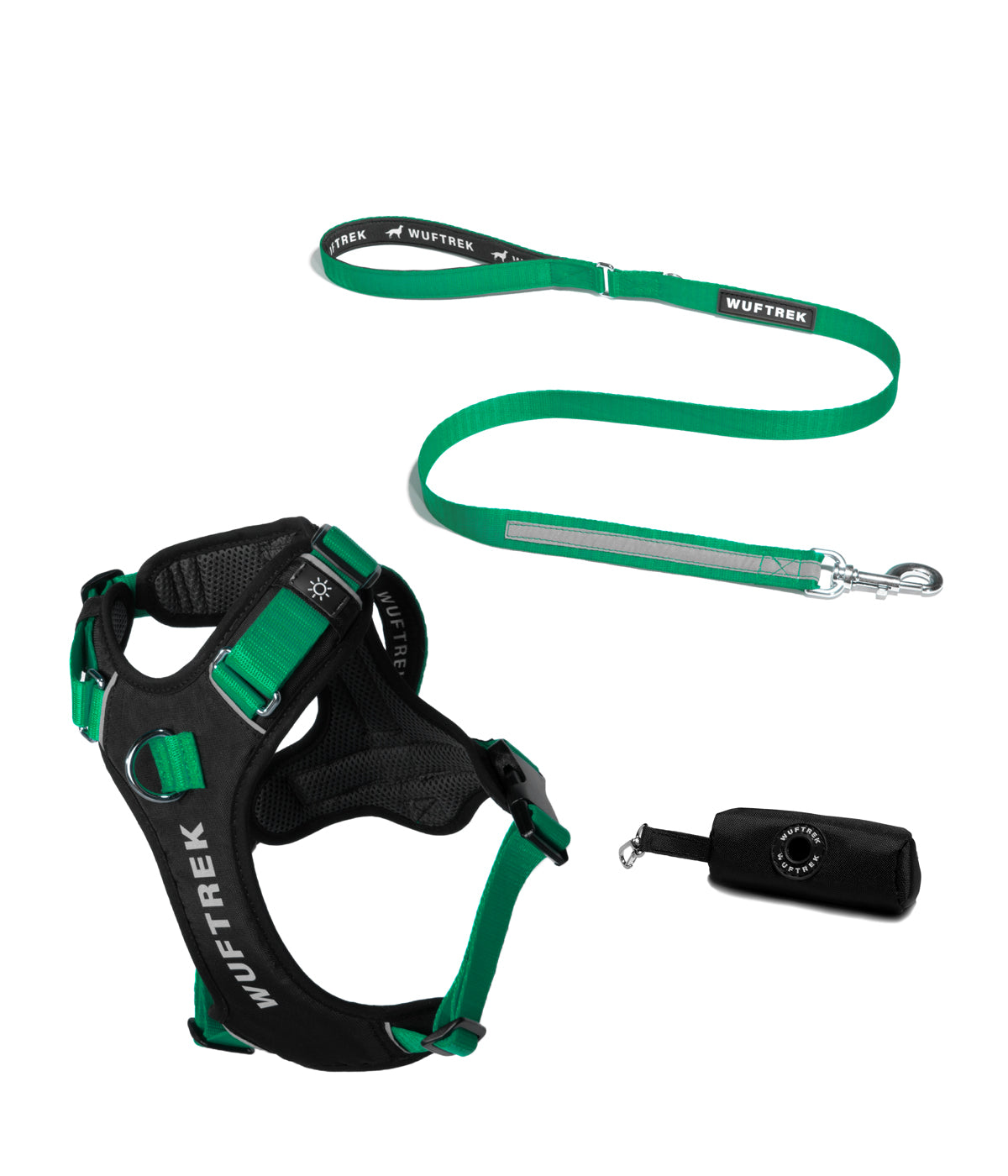 AirTrek Pro Evergreen harness, TrekPro leash and TrekBag waste bag holder combo