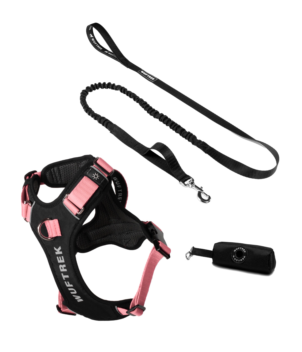 AirTrek Pro Rose harness, TrekShock leash and TrekBag waste bag holder combo