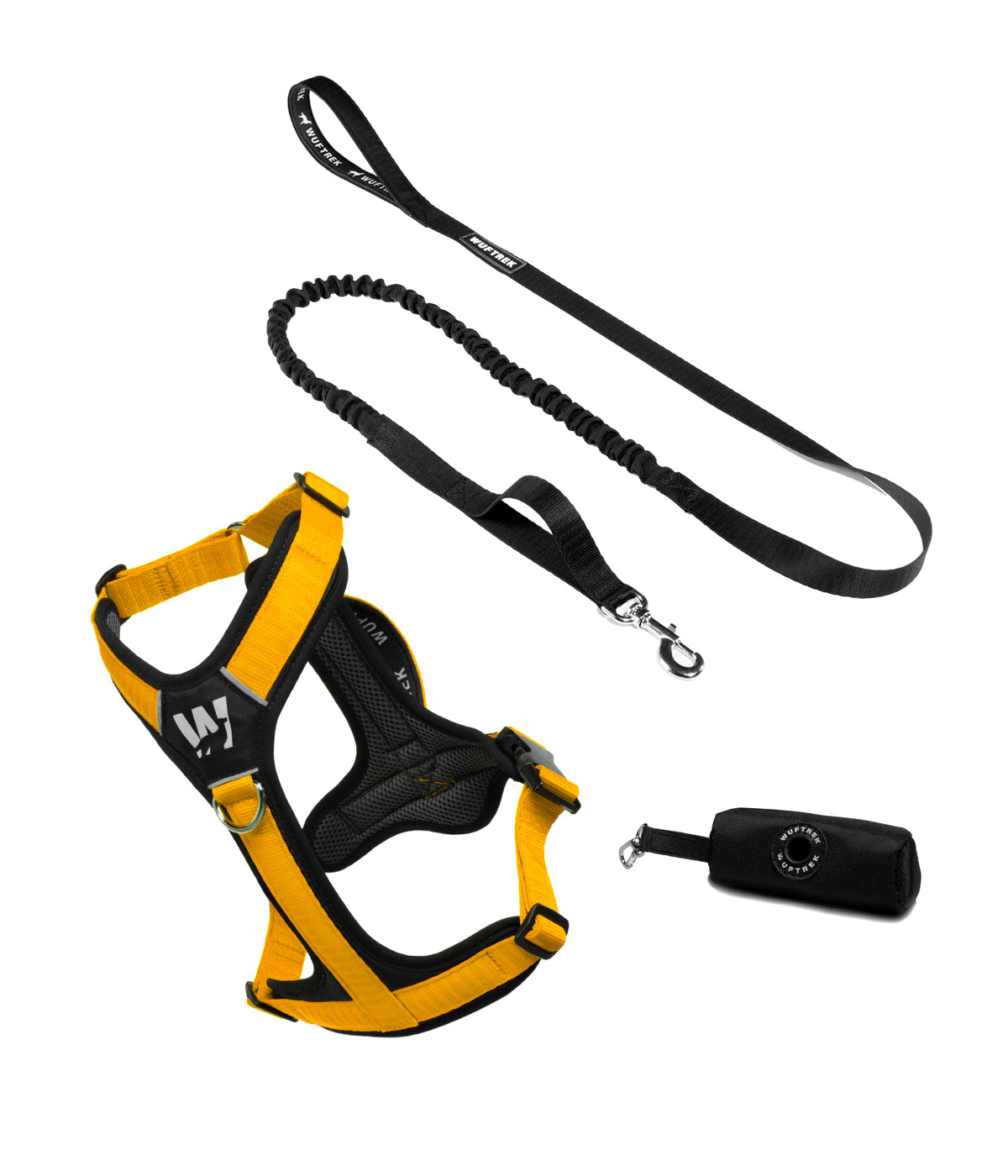 TrekFit Y-Series Trekker harness, TrekShock leash and TrekBag waste bag holder combo