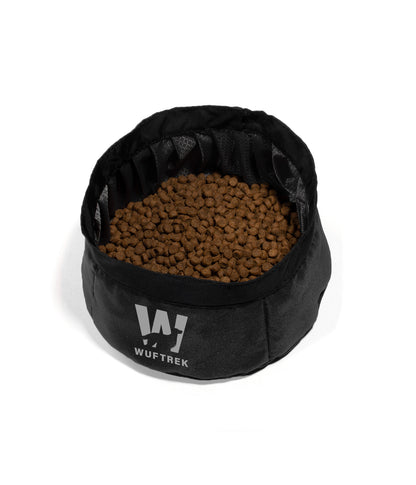 Black TrekBowl dog food and water bowl