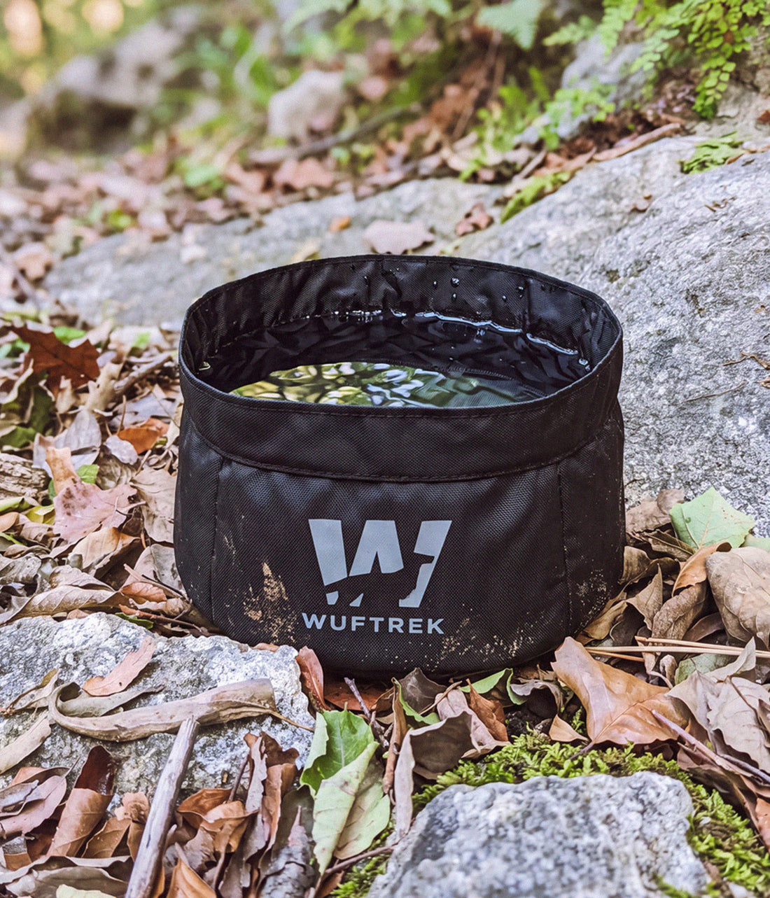 Comedero y bebedero TrekBowl negro para perros