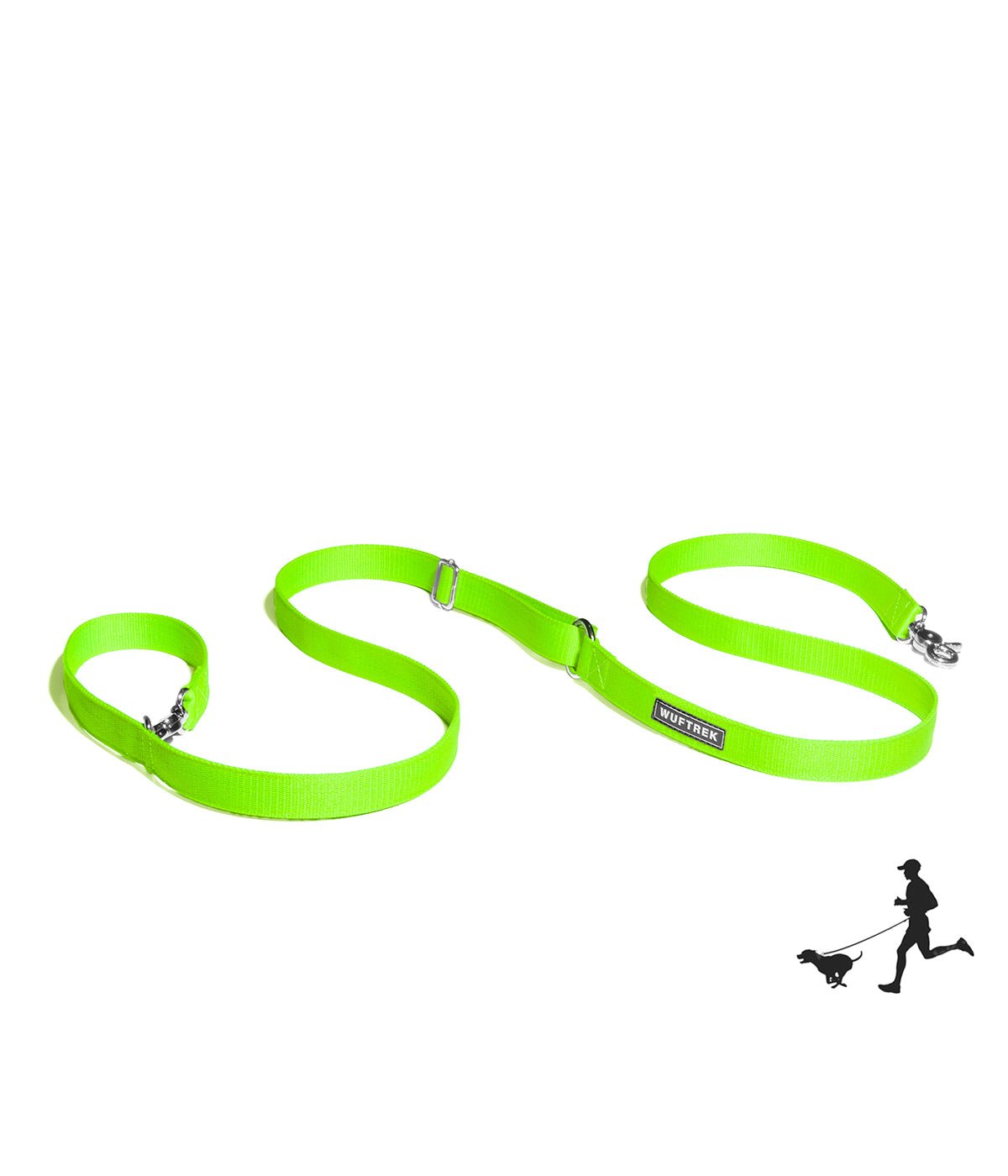 Neon green hands-free dog leash