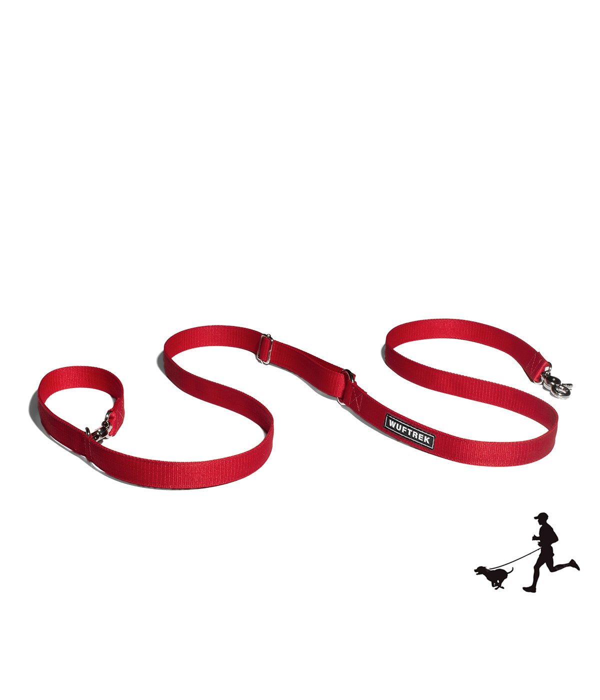 Red hands-free dog leash