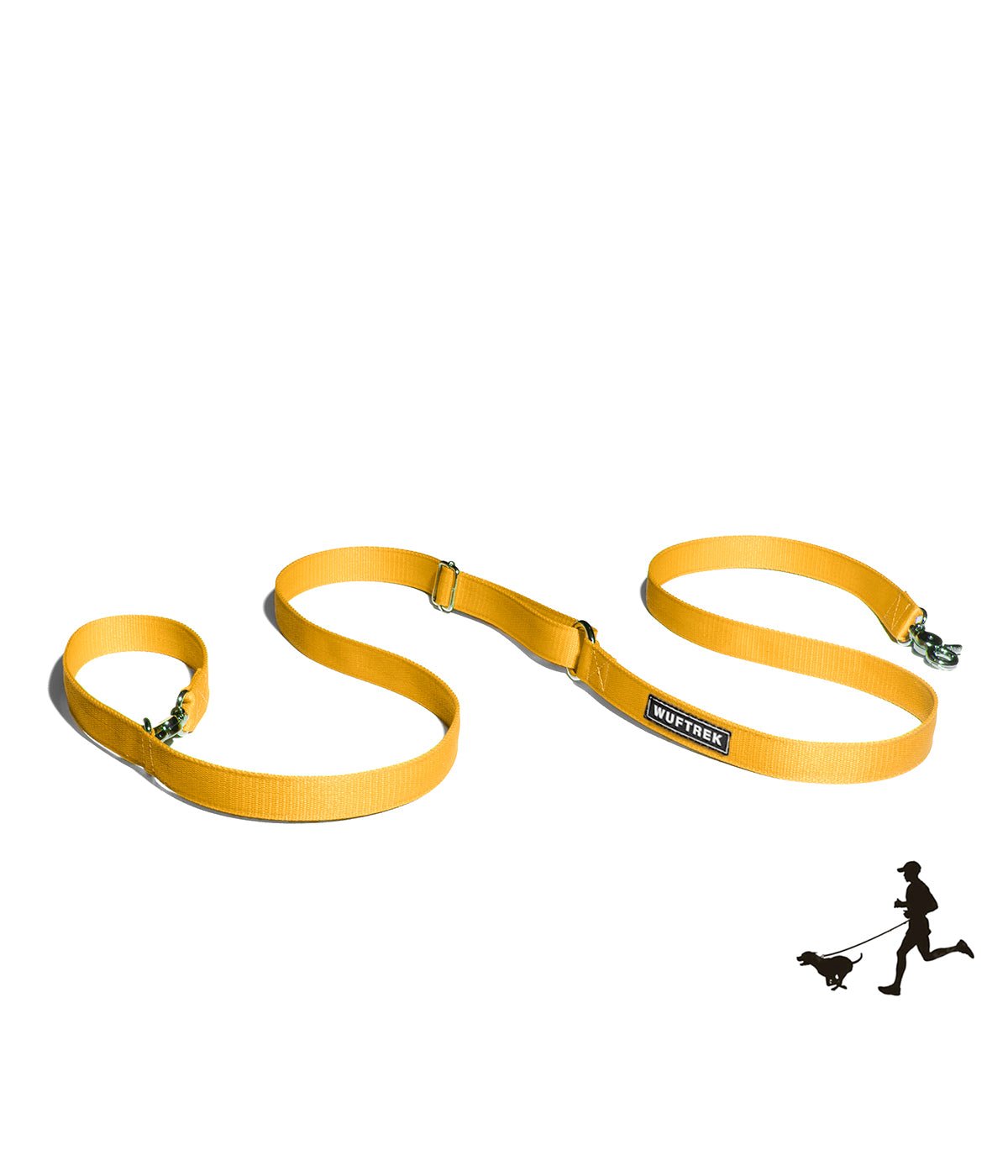 Yellow hands-free dog leash