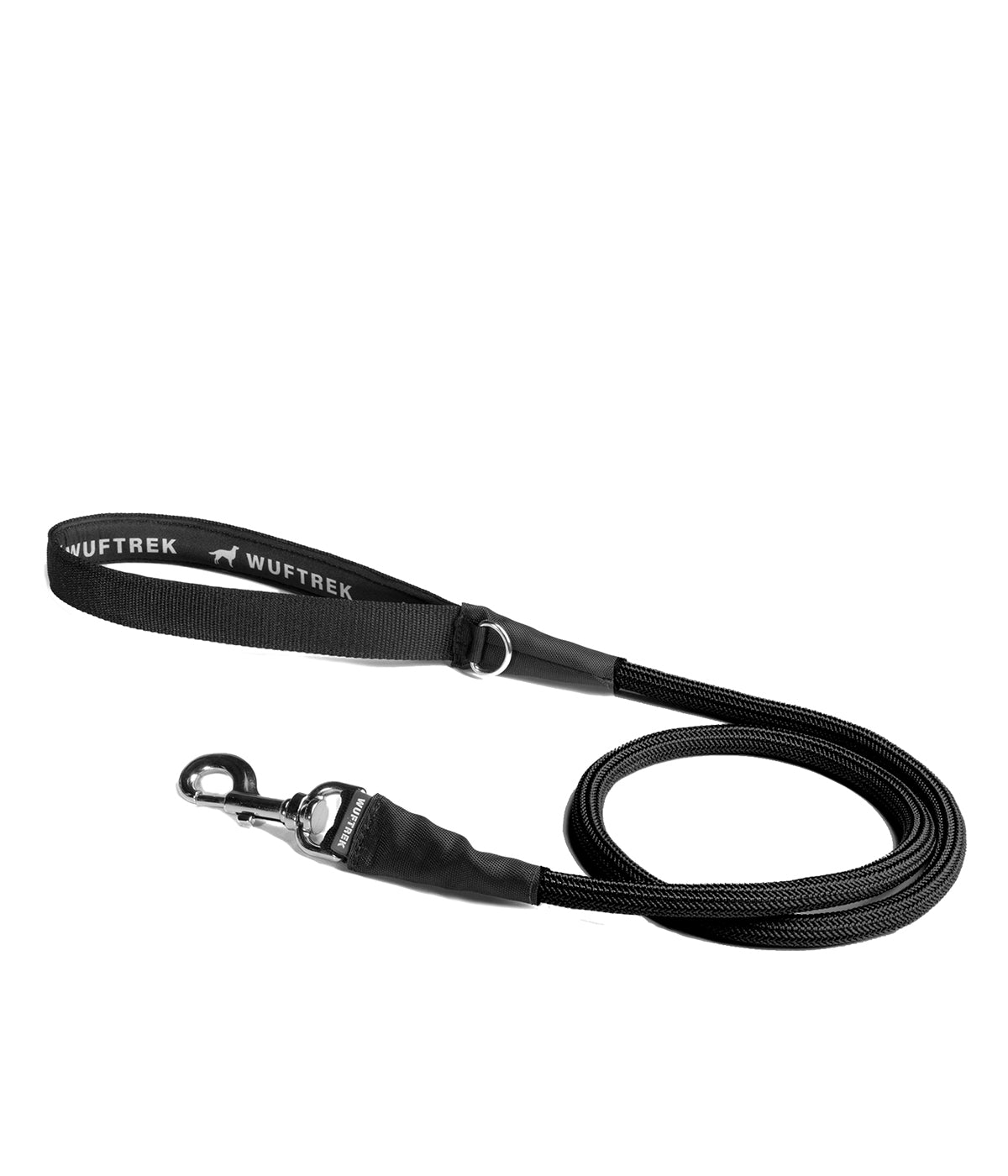 Black nylon dog leash
