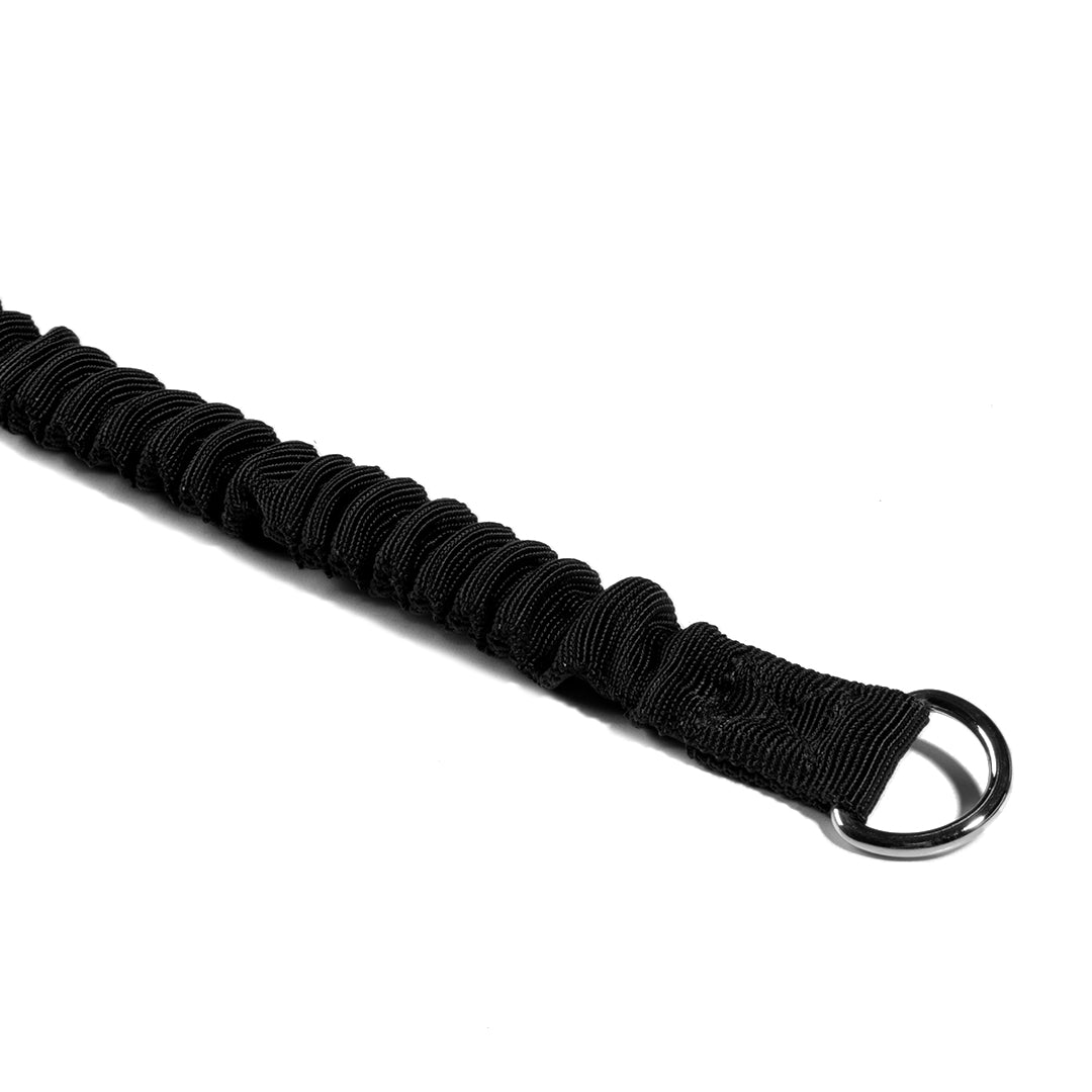 Attachment ring detail on the black TrekHold shock-absorbing leash extension