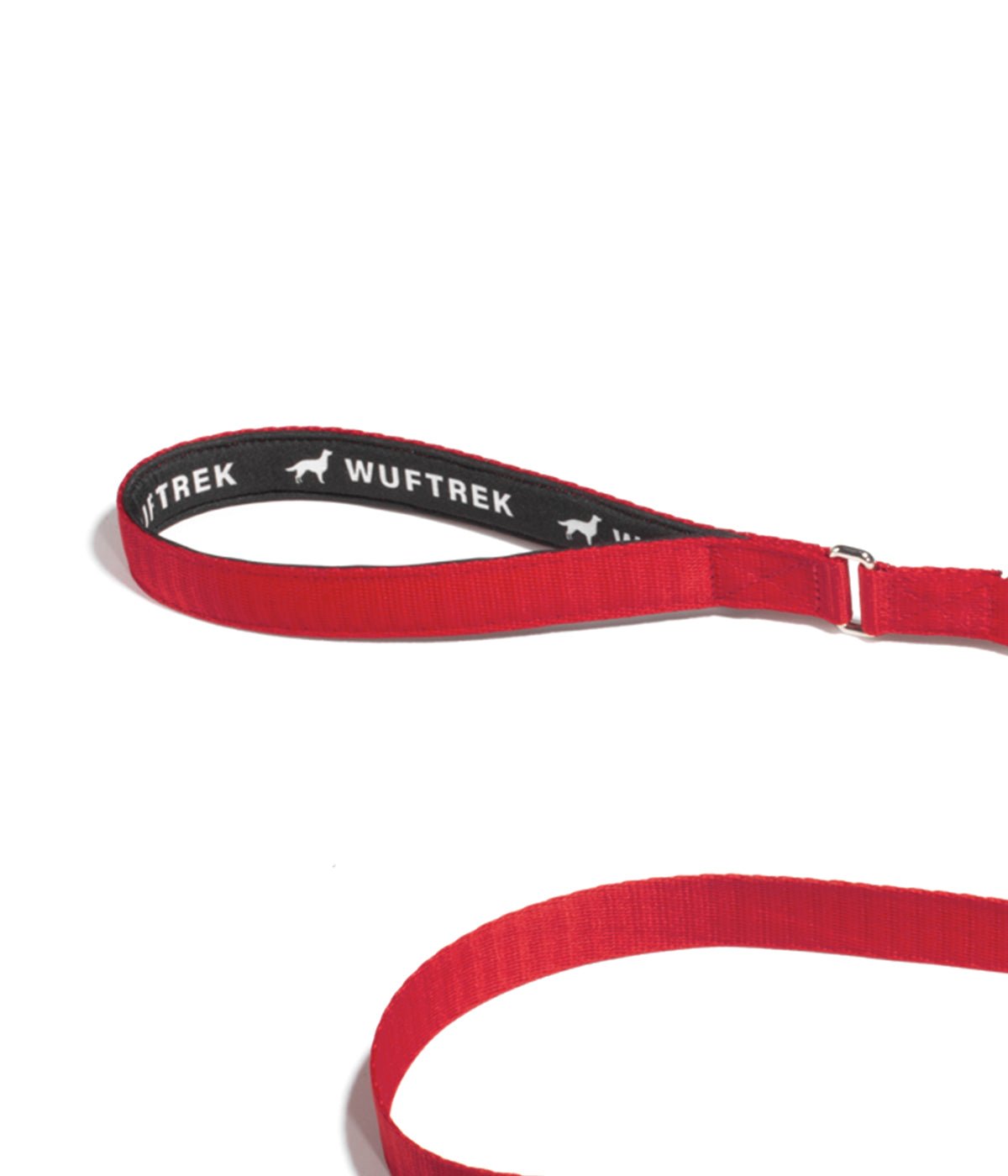 Handle detail on the red dog leash
