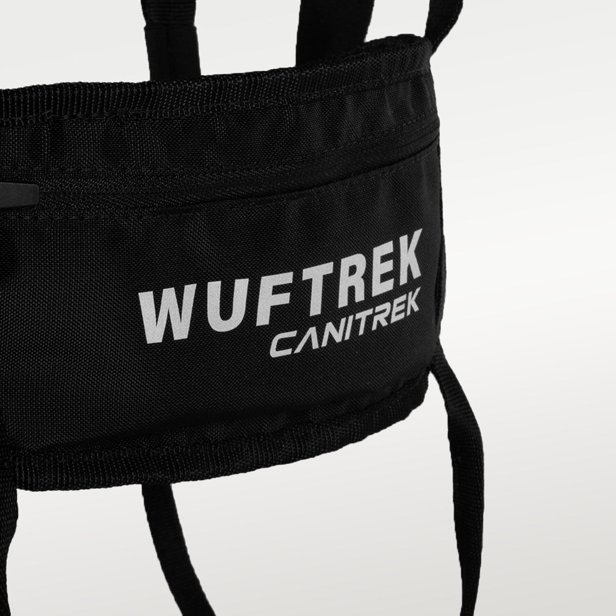 Detalle del bolsillo del cinturón para canicross WUFTREK