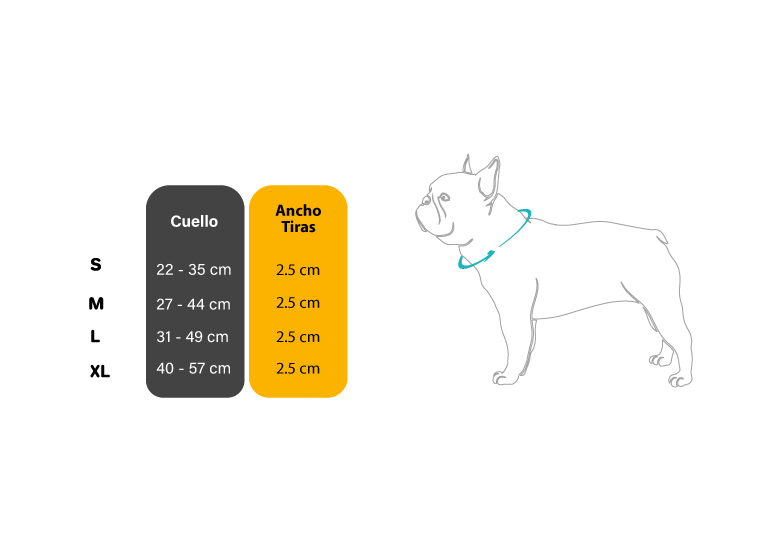 Guía de medidas del collar para perros TagTrek