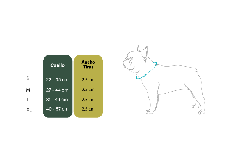 Guía de medidas del collar para perros TagTrek