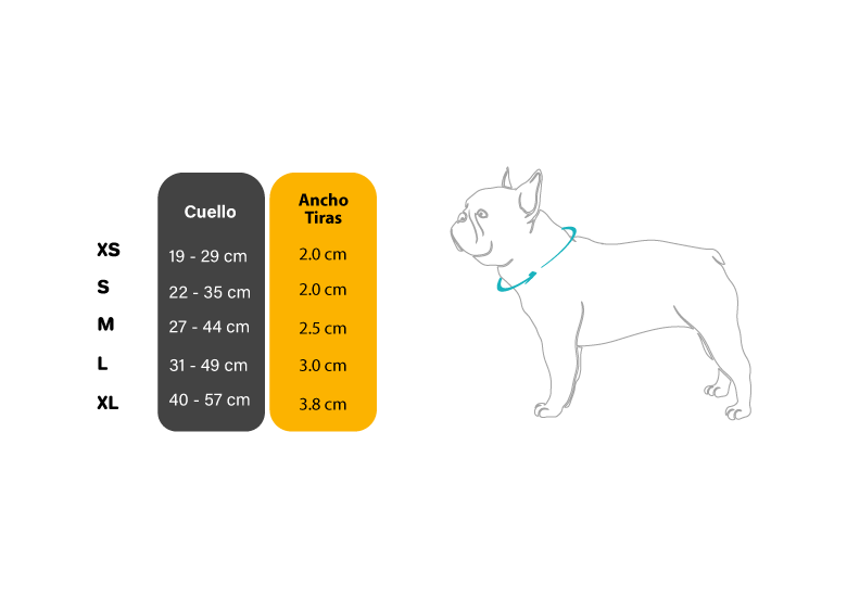 Guía de medidas del collar TrekLite