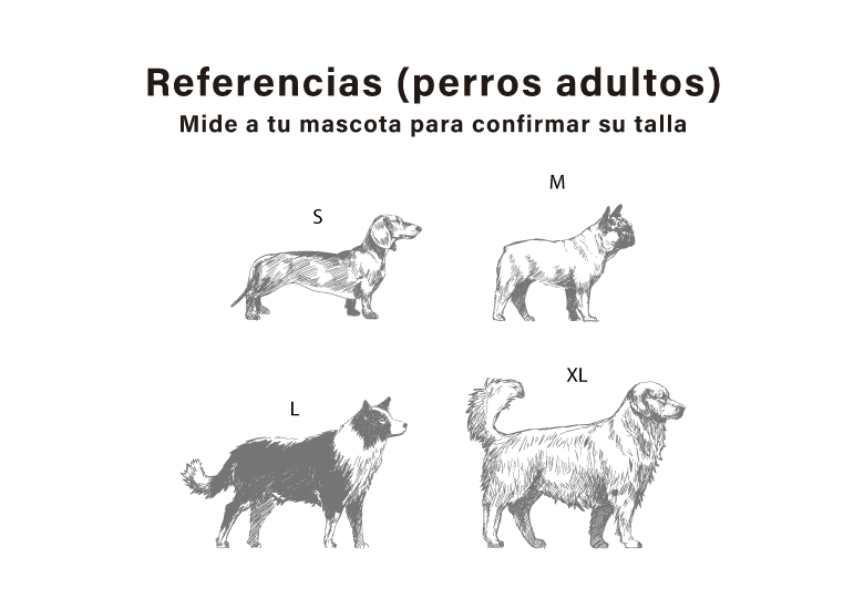 Referencias de perros talla S a XL