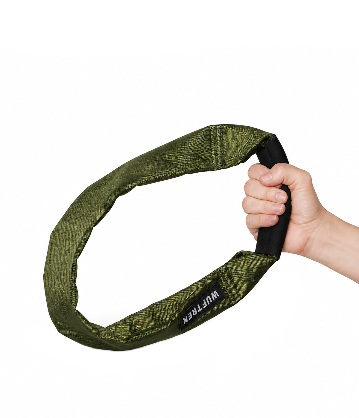Juguete de entrenamiento para perros MegaBite verde militar y negro con manija de neopreno - WUFTREK