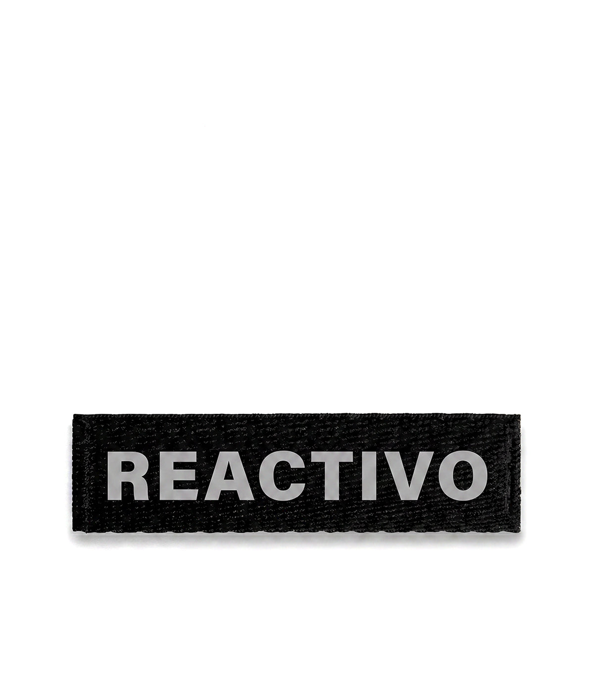 Reflective dog patch reading Reactive
