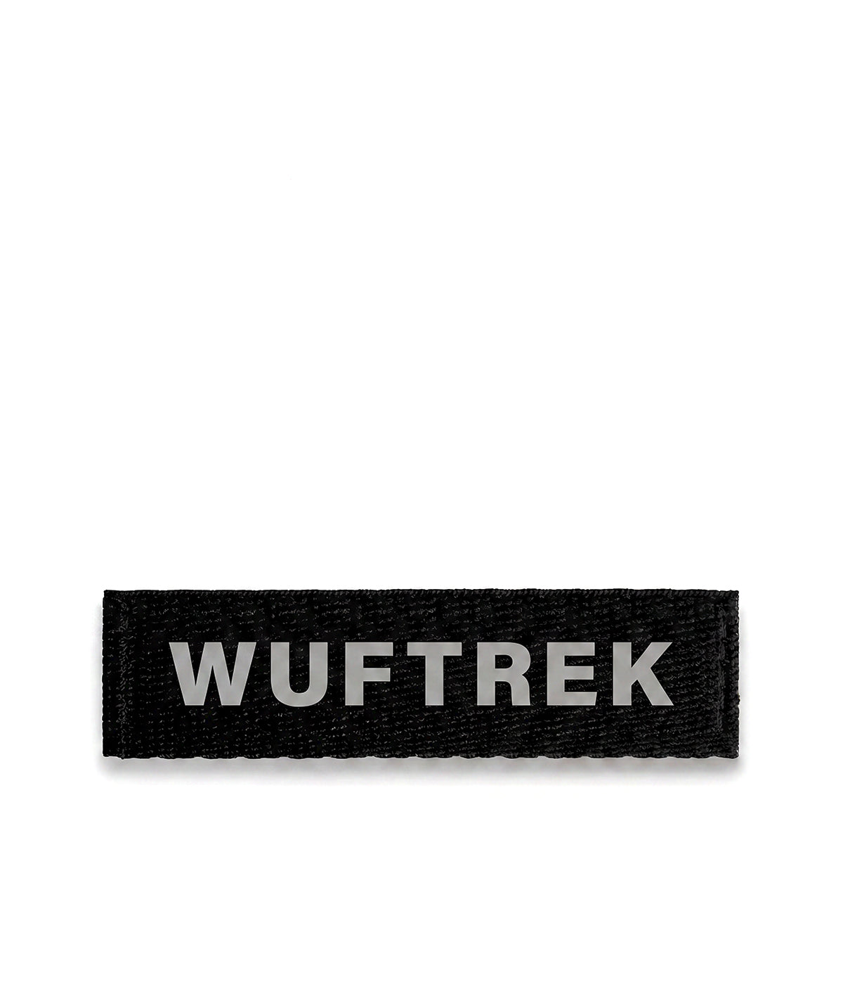 Reflective dog patch with the WUFTREK logo